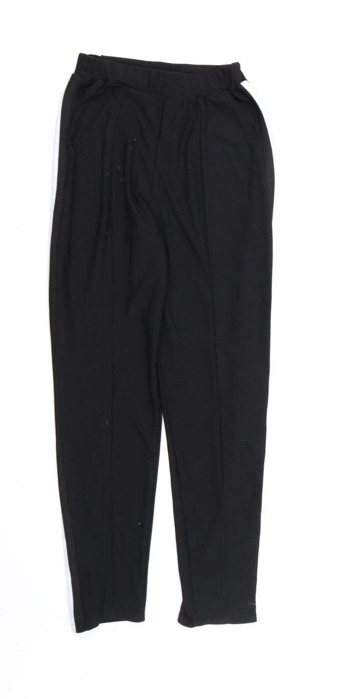 PRETTYLITTLETHING Womens Black  Rayon Jogger Trousers Size 10 L27 in