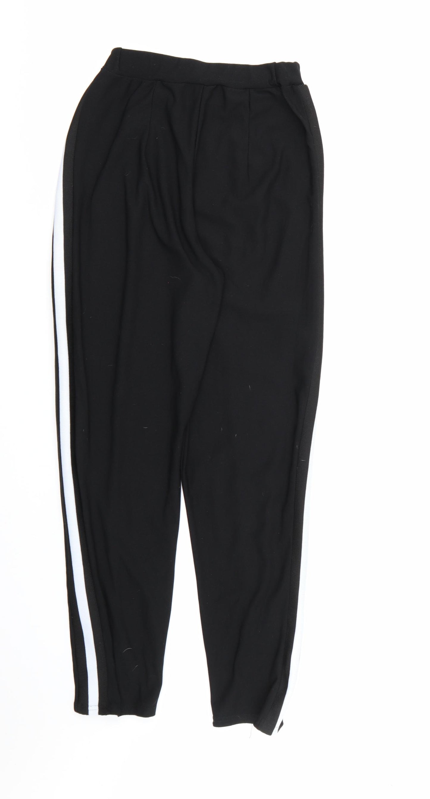PRETTYLITTLETHING Womens Black  Rayon Jogger Trousers Size 10 L27 in
