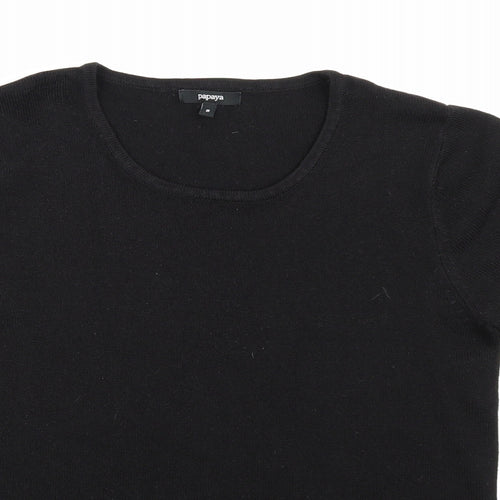 Papaya Womens Black  Knit Pullover Jumper Size 8