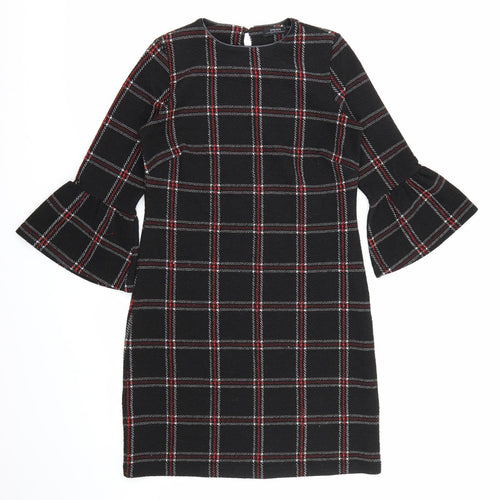 Papaya Womens Beige Check  A-Line  Size 8  - Flared Sleeves