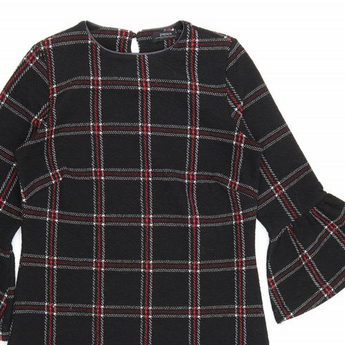 Papaya Womens Beige Check  A-Line  Size 8  - Flared Sleeves