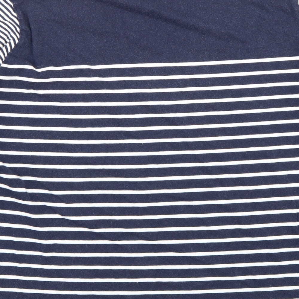 Isle Essentials Womens Blue Striped  Basic T-Shirt Size 14
