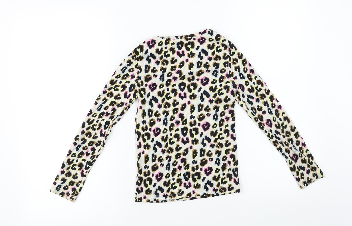 NEXT  Girls White Animal Print  Basic T-Shirt Size 8 Years