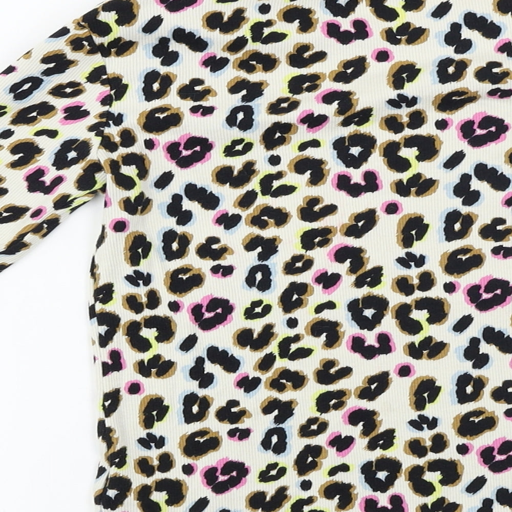 NEXT  Girls White Animal Print  Basic T-Shirt Size 8 Years
