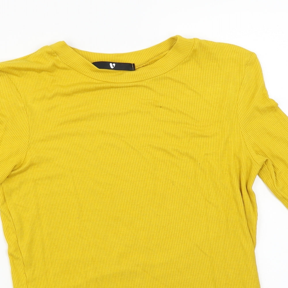 Very Womens Yellow   Basic T-Shirt Size 10