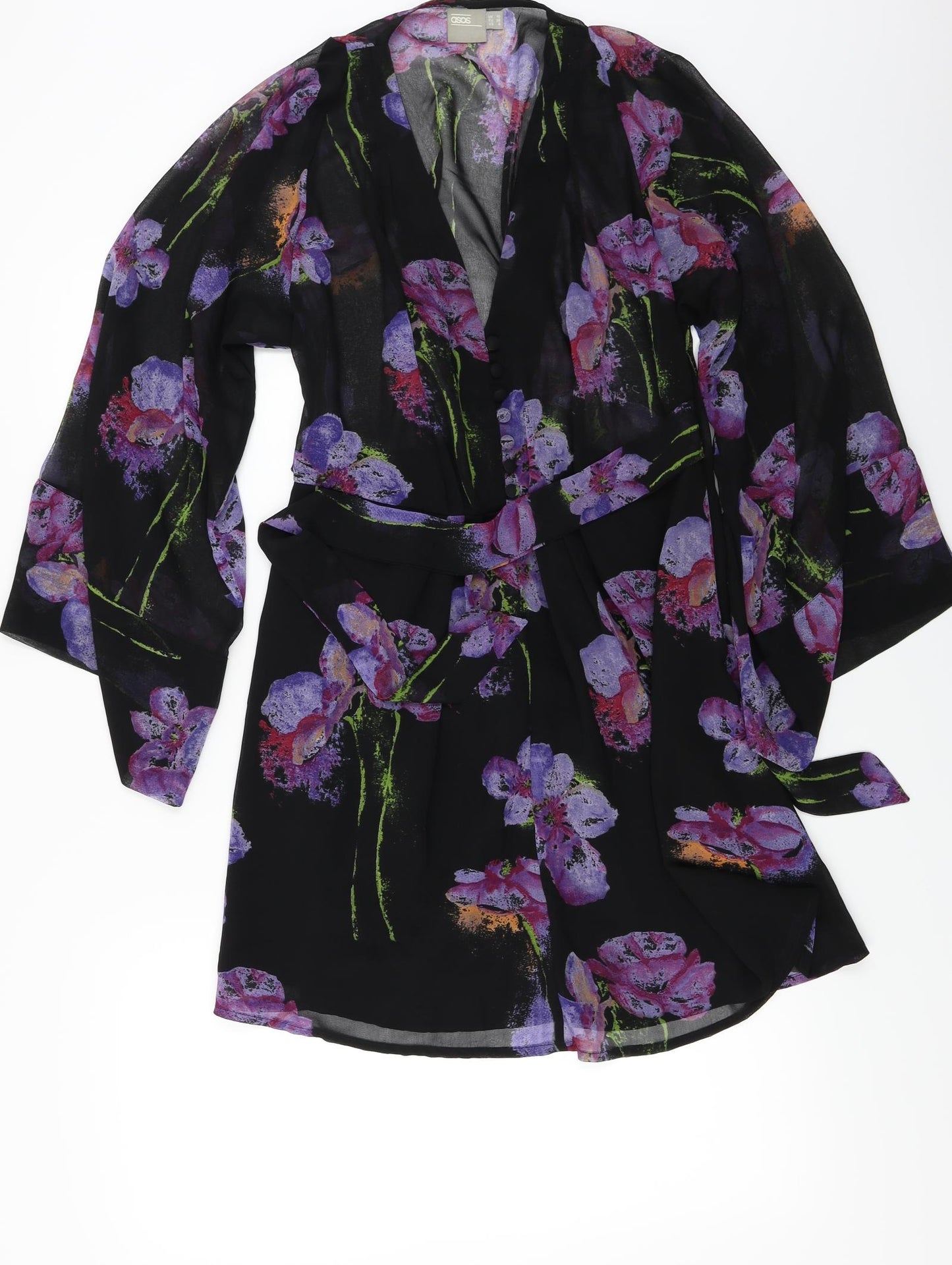 ASOS  Womens Black Floral  Basic Blouse Size 10