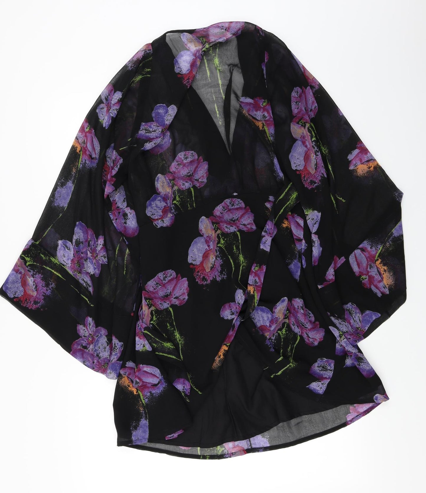 ASOS  Womens Black Floral  Basic Blouse Size 10