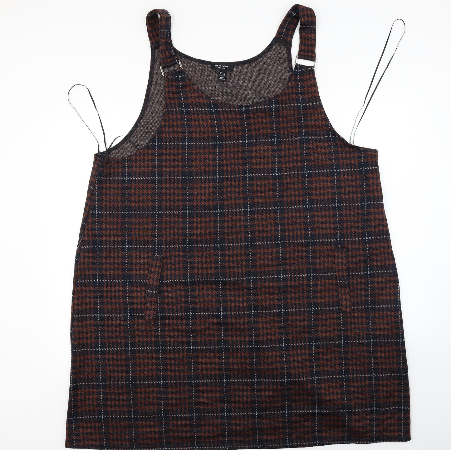 New Look  Womens Brown Check  Jumper Dress  Size 26