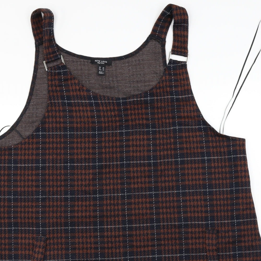 New Look  Womens Brown Check  Jumper Dress  Size 26