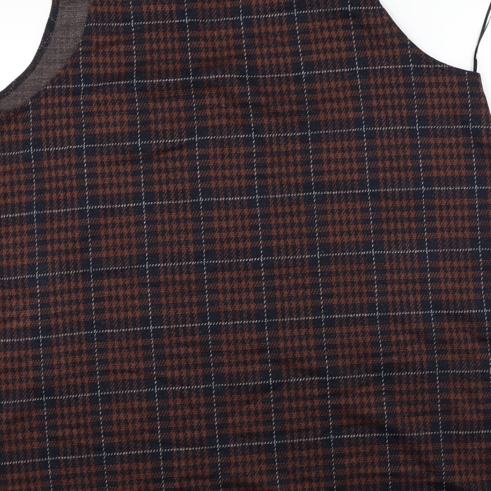 New Look  Womens Brown Check  Jumper Dress  Size 26