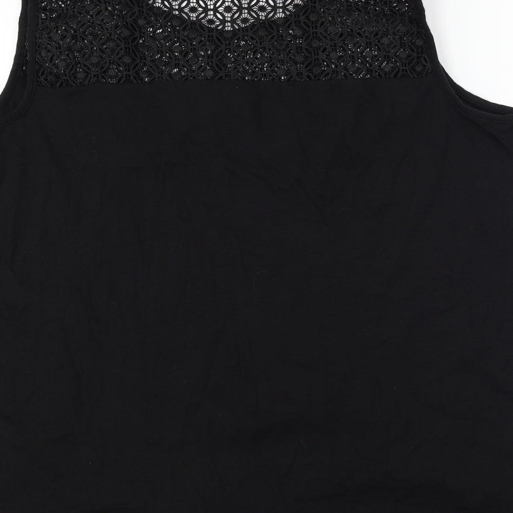 TU Womens Black Floral  Basic Blouse Size 24