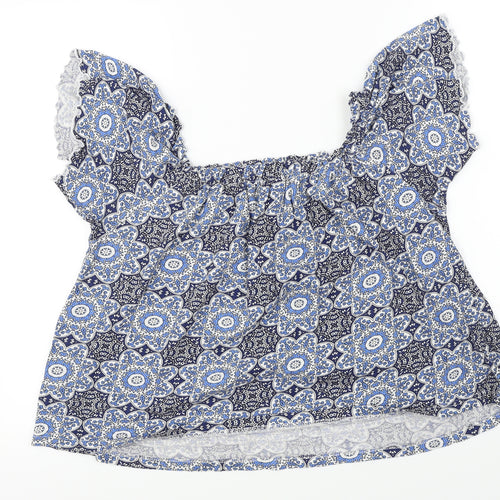 Primark  Womens Blue Floral  Basic Blouse Size 18