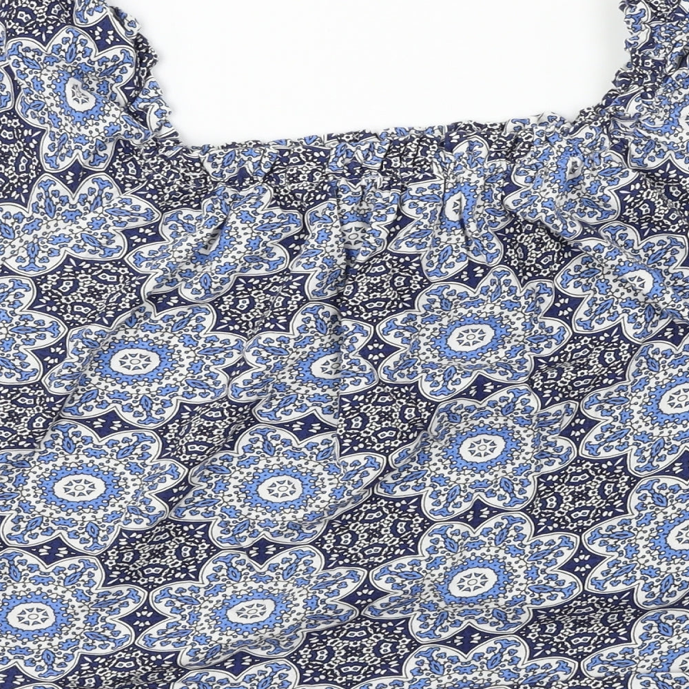 Primark  Womens Blue Floral  Basic Blouse Size 18