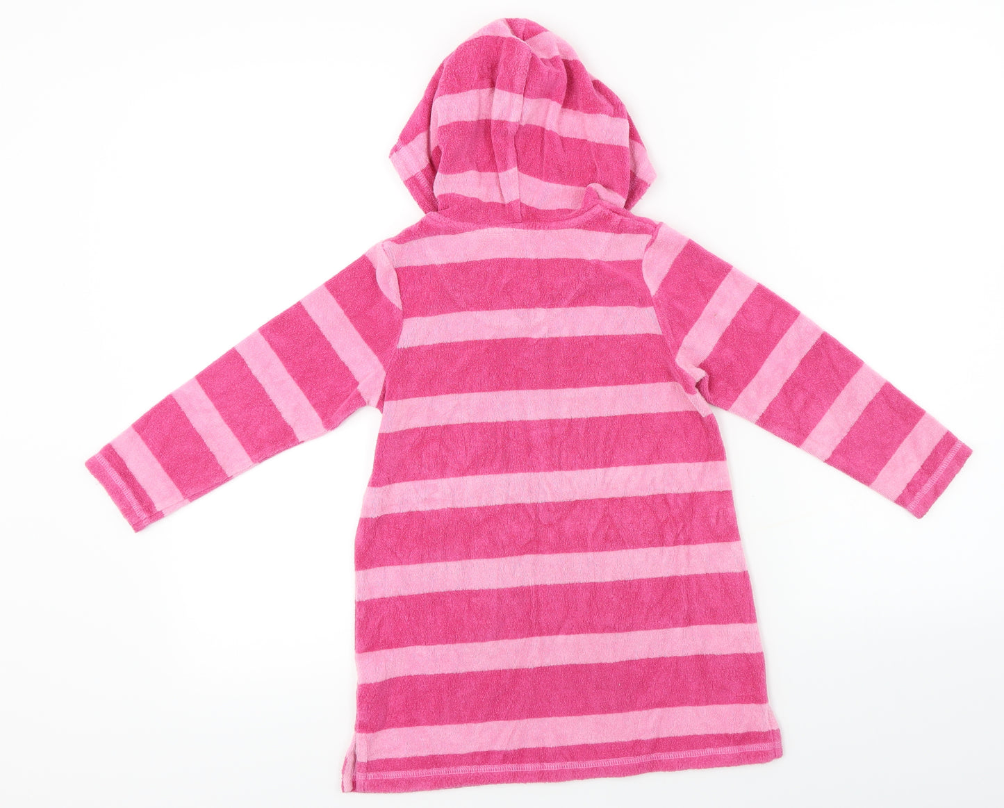 John Lewis  Girls Pink Striped  Pullover Hoodie Size 5 Years