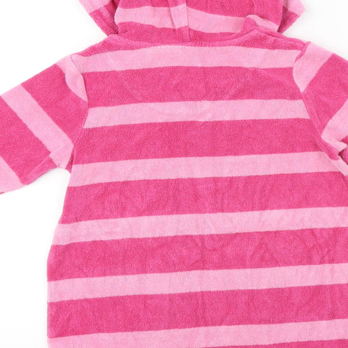 John Lewis  Girls Pink Striped  Pullover Hoodie Size 5 Years