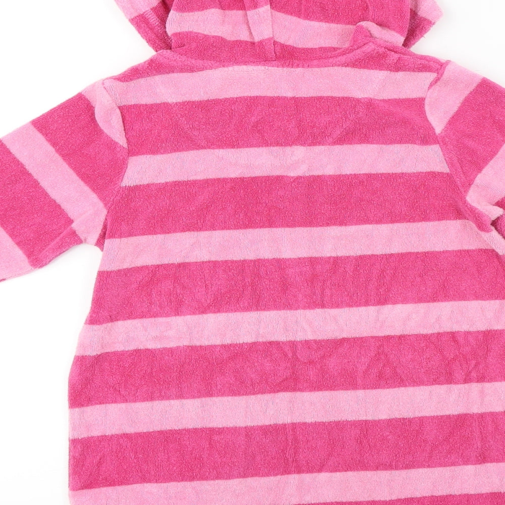 John Lewis  Girls Pink Striped  Pullover Hoodie Size 5 Years