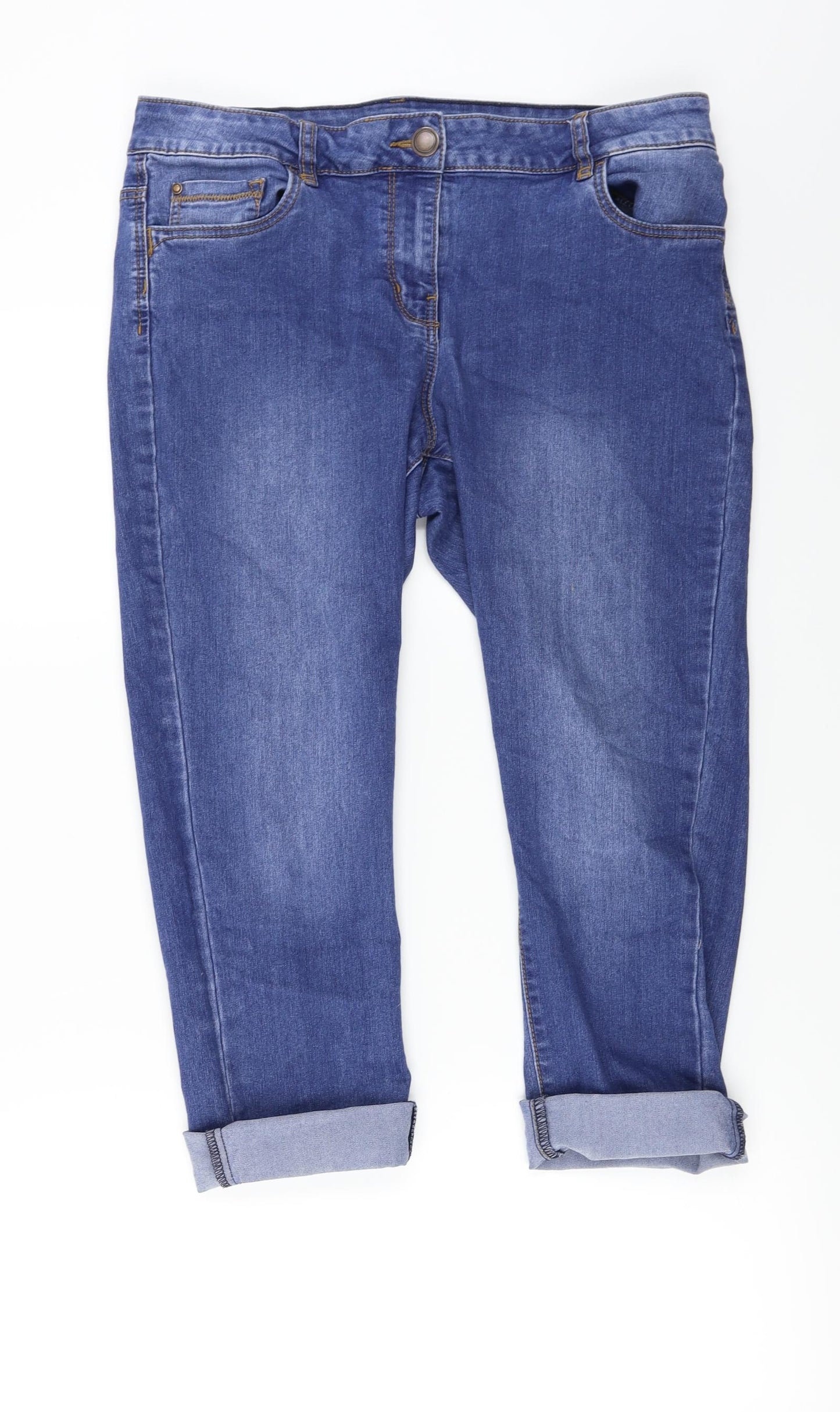 George  Womens Blue   Cropped Jeans Size 14 L20 in