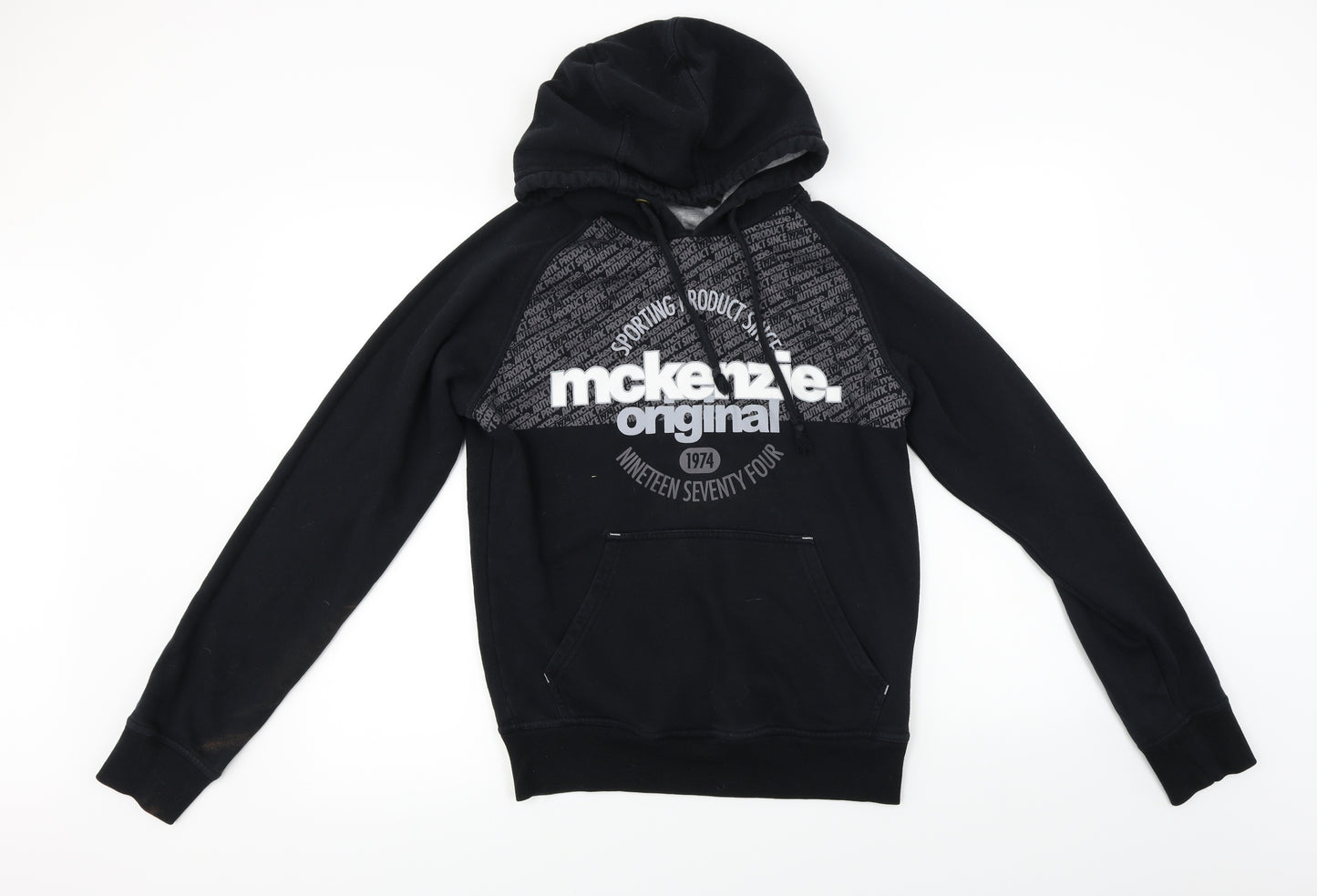 McKenzie  Mens Black   Pullover Hoodie Size S