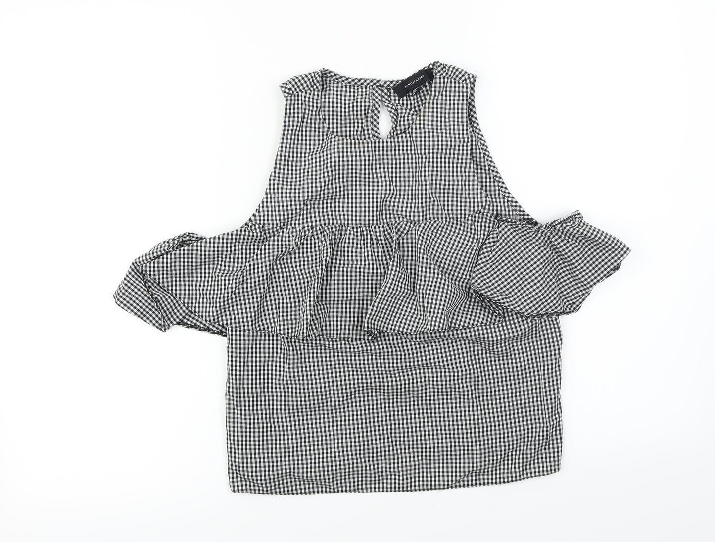 Atmosphere  Womens White Check  Basic Blouse Size 6
