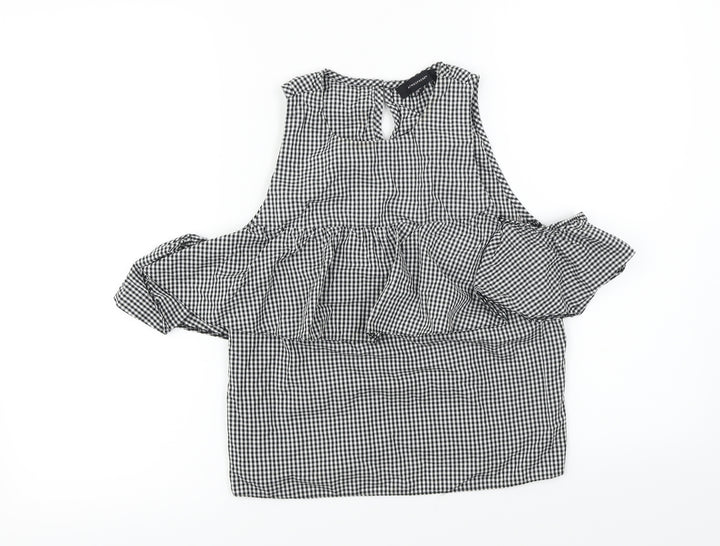 Atmosphere  Womens White Check  Basic Blouse Size 6