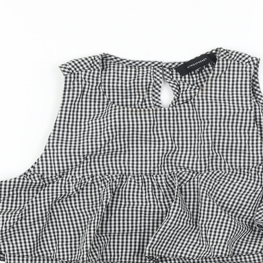 Atmosphere  Womens White Check  Basic Blouse Size 6
