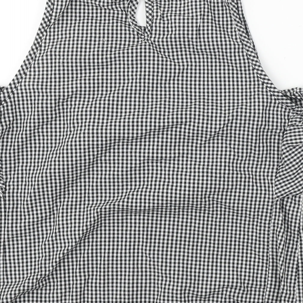 Atmosphere  Womens White Check  Basic Blouse Size 6