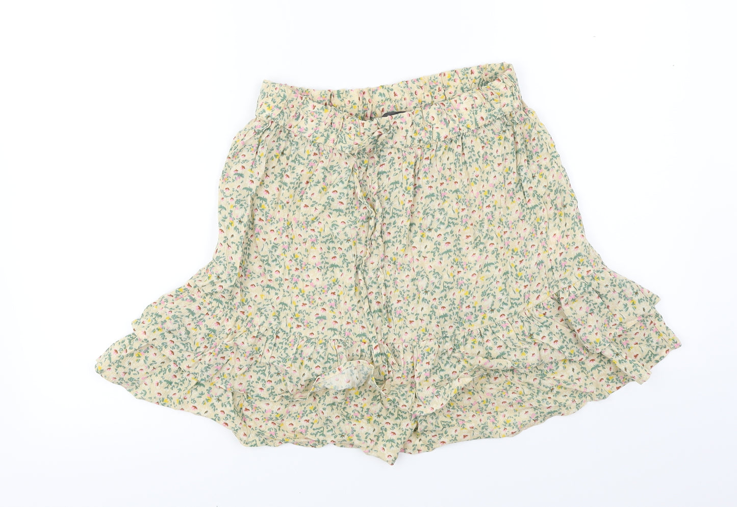 Primark  Womens Ivory Floral  A-Line Skirt Size 8