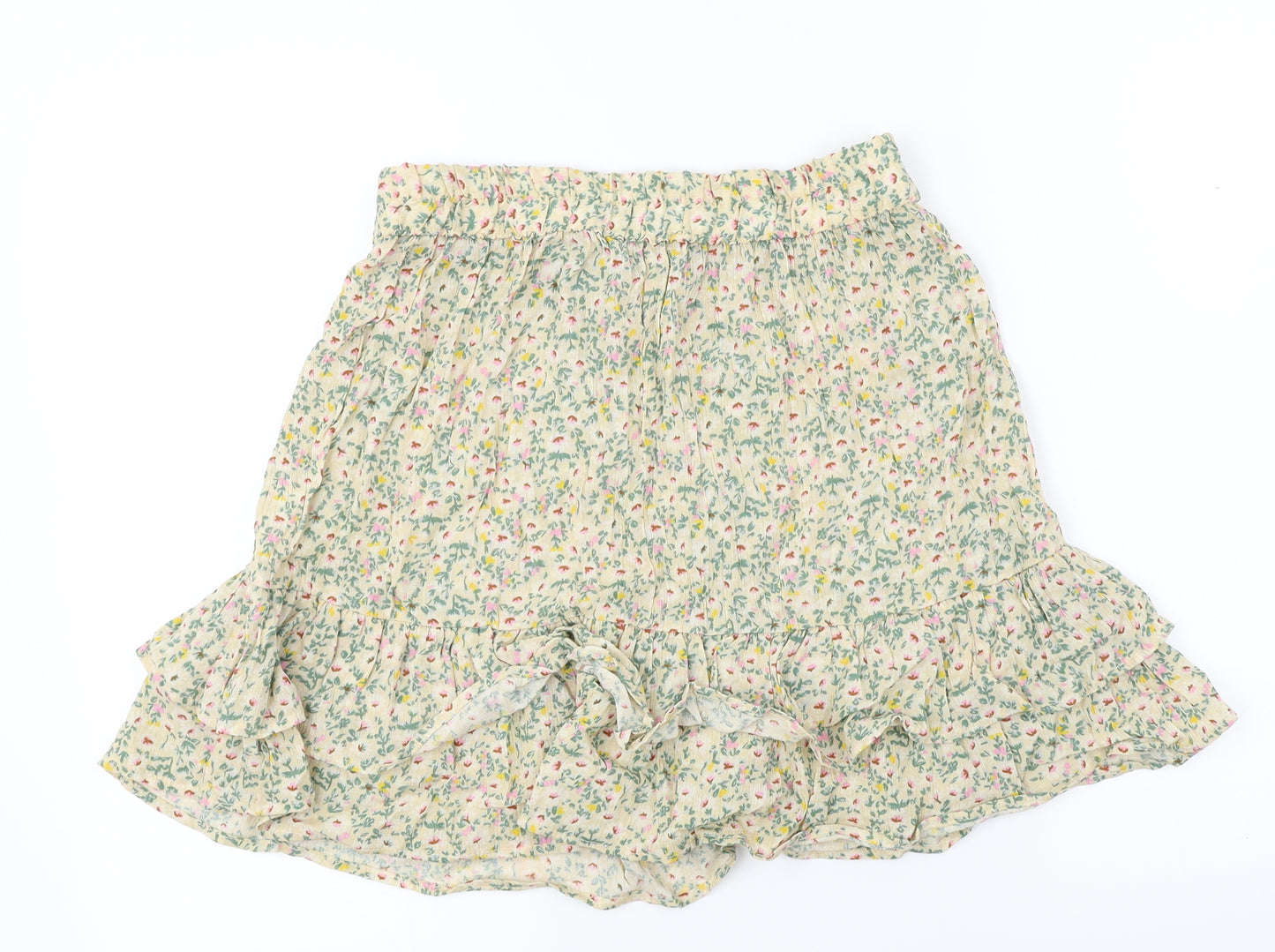 Primark  Womens Ivory Floral  A-Line Skirt Size 8