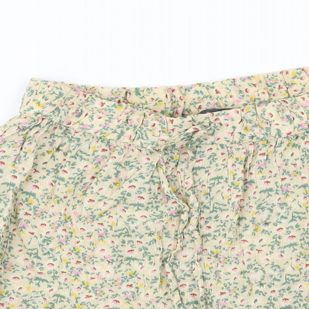 Primark  Womens Ivory Floral  A-Line Skirt Size 8
