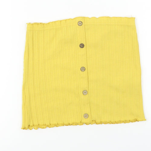 New Look  Womens Yellow   Cropped T-Shirt Size S