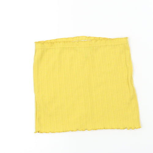 New Look  Womens Yellow   Cropped T-Shirt Size S