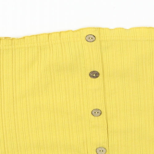 New Look  Womens Yellow   Cropped T-Shirt Size S