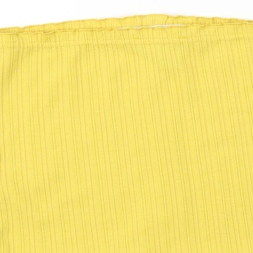 New Look  Womens Yellow   Cropped T-Shirt Size S