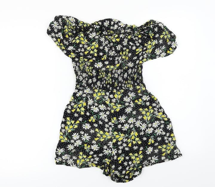ASOS  Womens Black Floral  Jumpsuit One-Piece Size 8