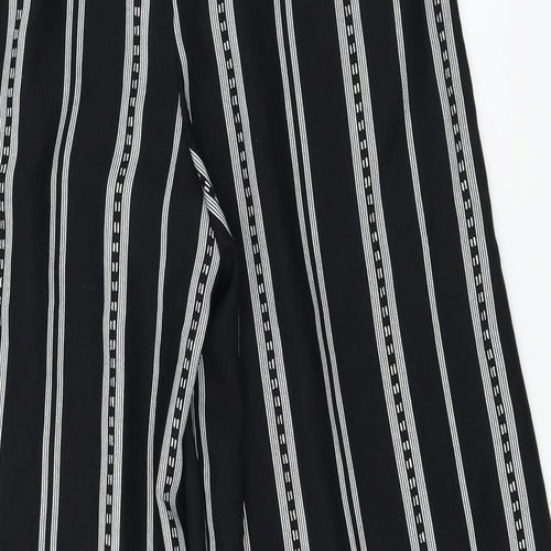 Topshop  Womens Black Striped  Trousers  Size 8 L22 in