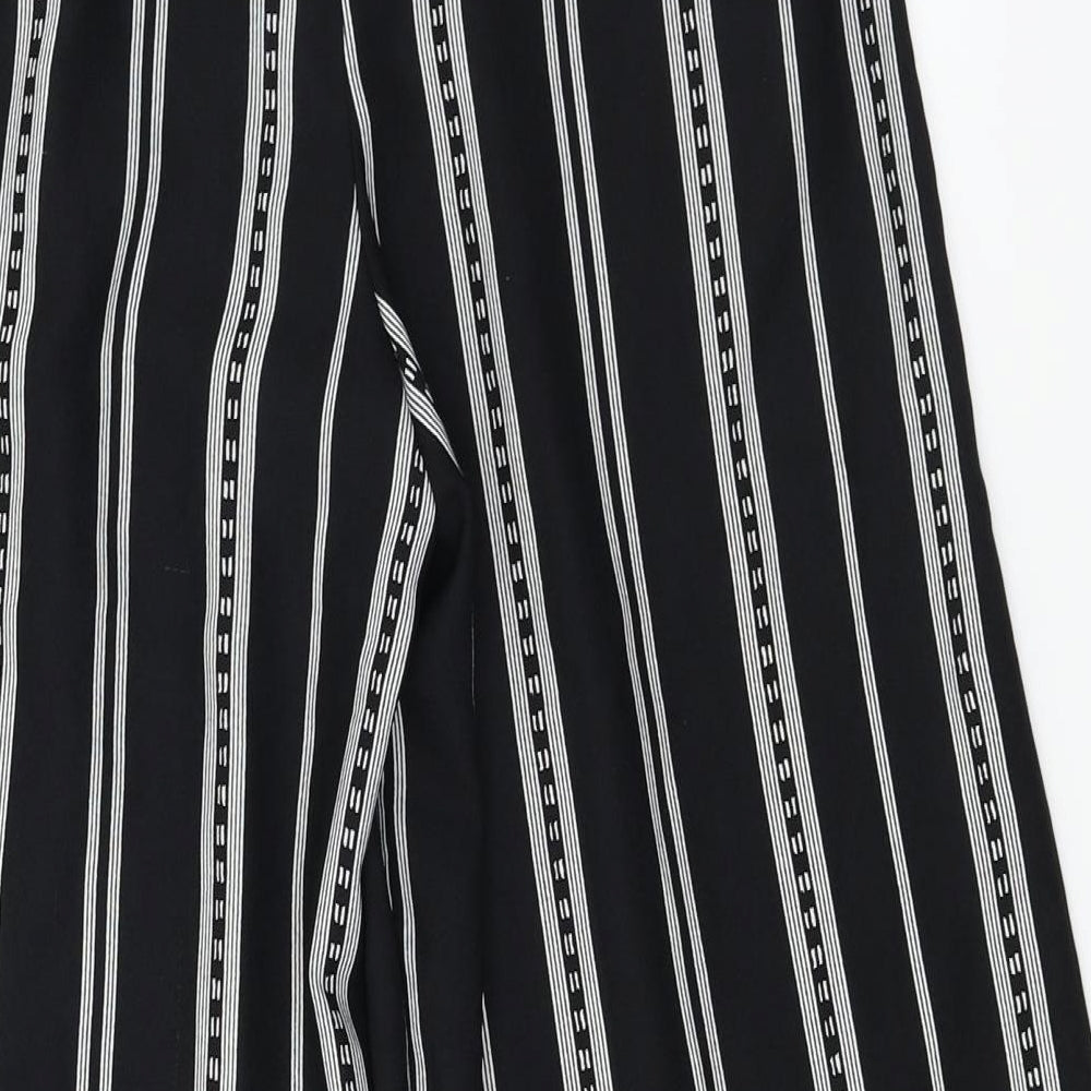 Topshop  Womens Black Striped  Trousers  Size 8 L22 in
