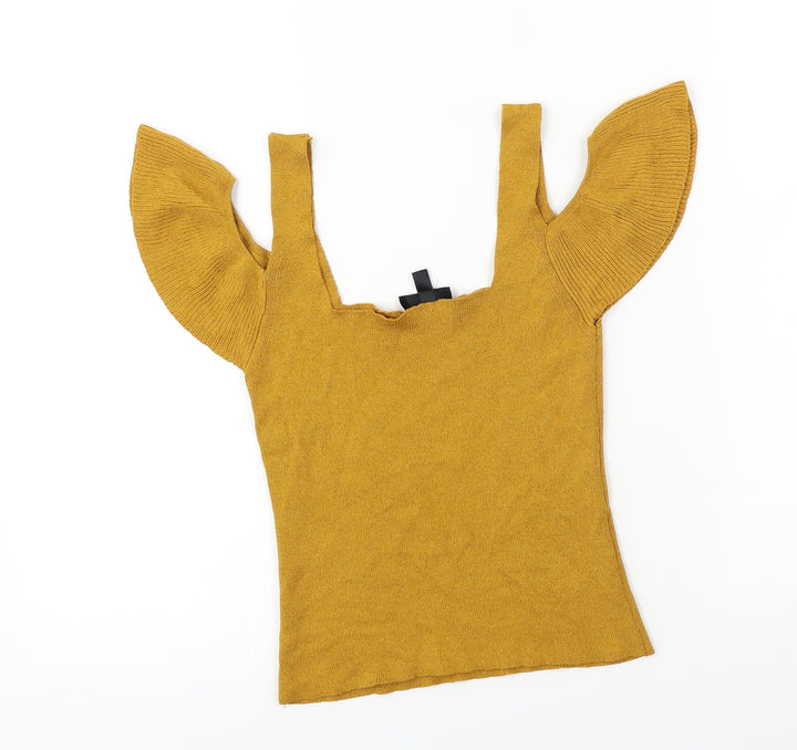 Topshop Womens Yellow Pullover Jumper Size 8
