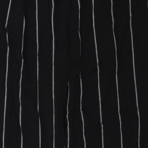 PRETTYLITTLETHING  Womens Black Striped  Trousers  Size 8 L21 in