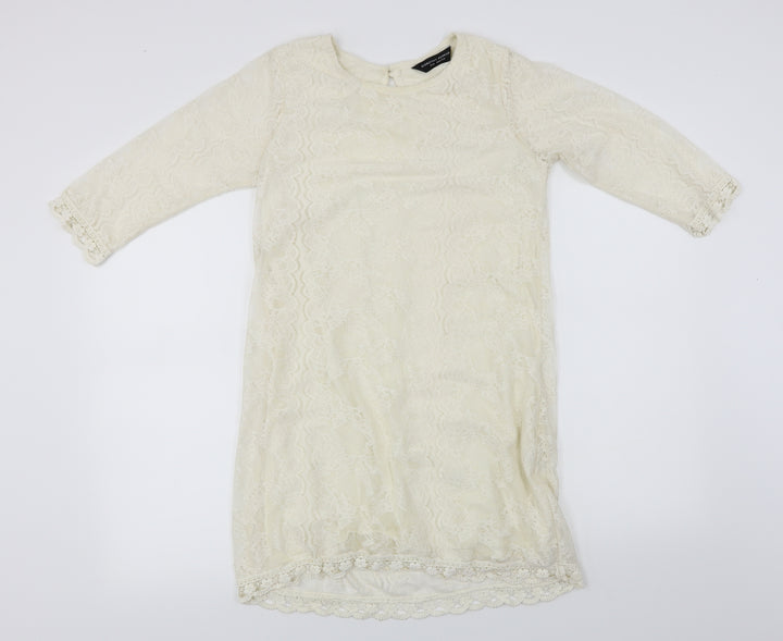 Dorothy Perkins Womens Ivory Basic T-Shirt Size 12