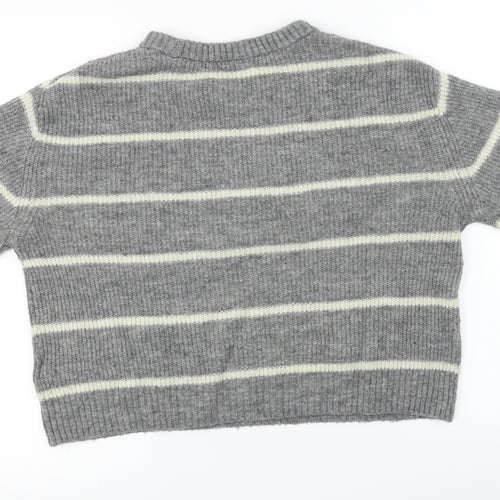 New Look  Womens Grey Striped  Pullover Jumper Size S