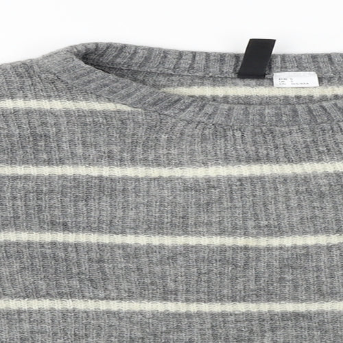 New Look  Womens Grey Striped  Pullover Jumper Size S