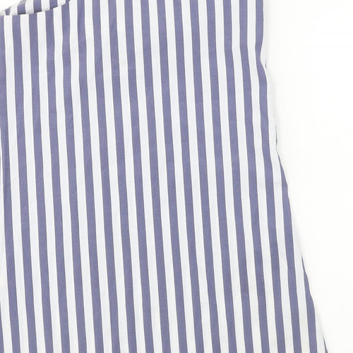 SheIn  Womens White Striped  Basic Blouse Size XS
