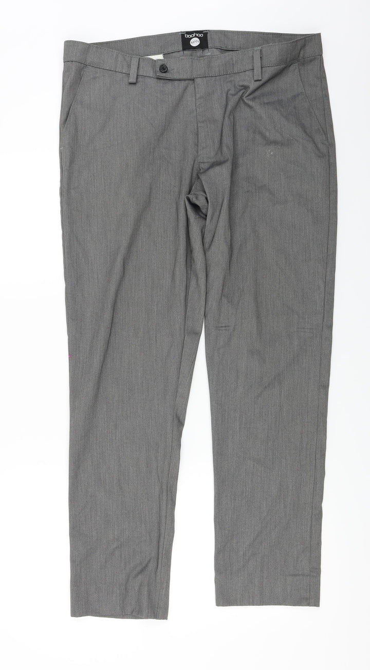Boohoo Mens Grey Trousers Size 36 in L26 in