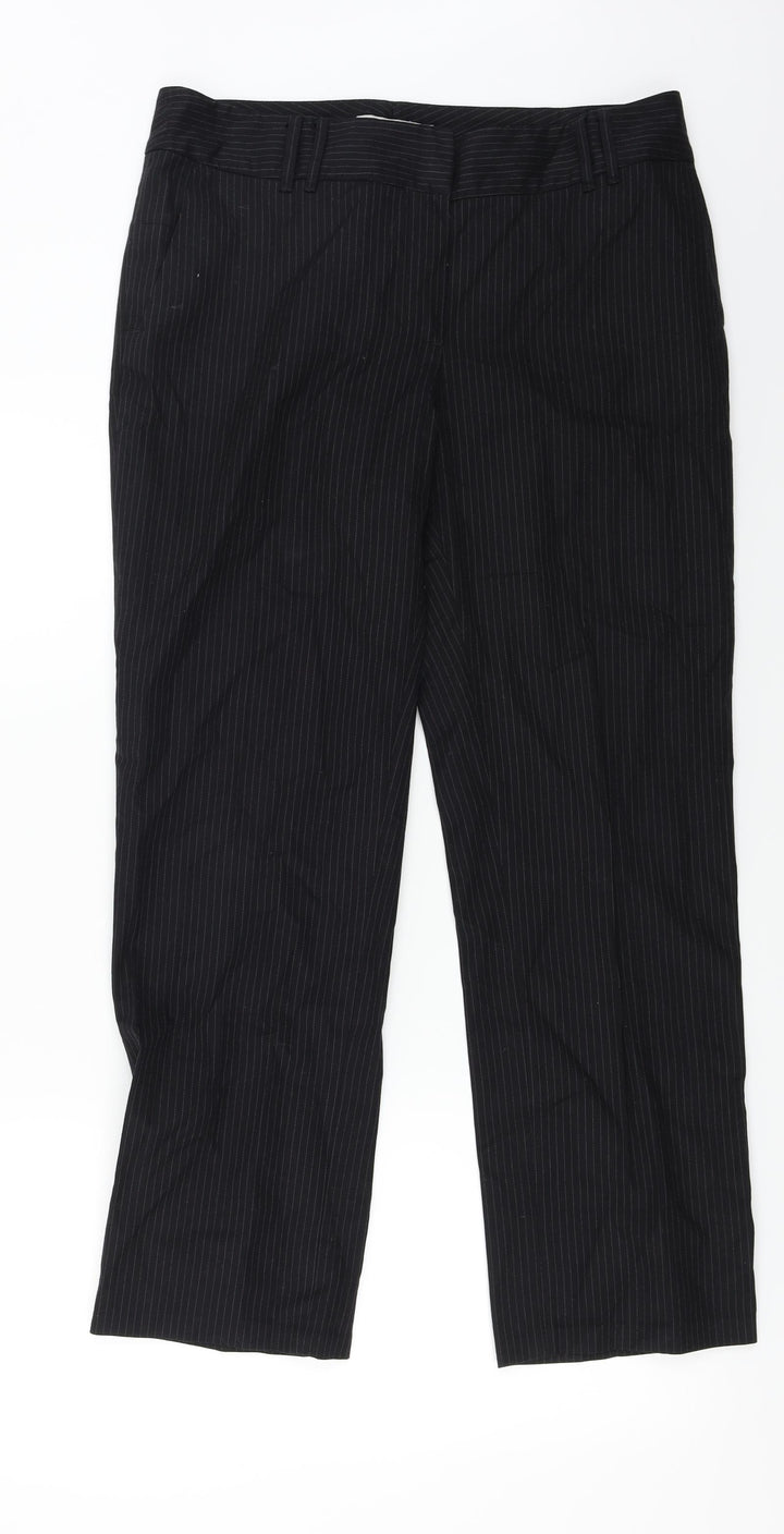 Kookai Mens Black Striped Trousers Size 32 in L27 in