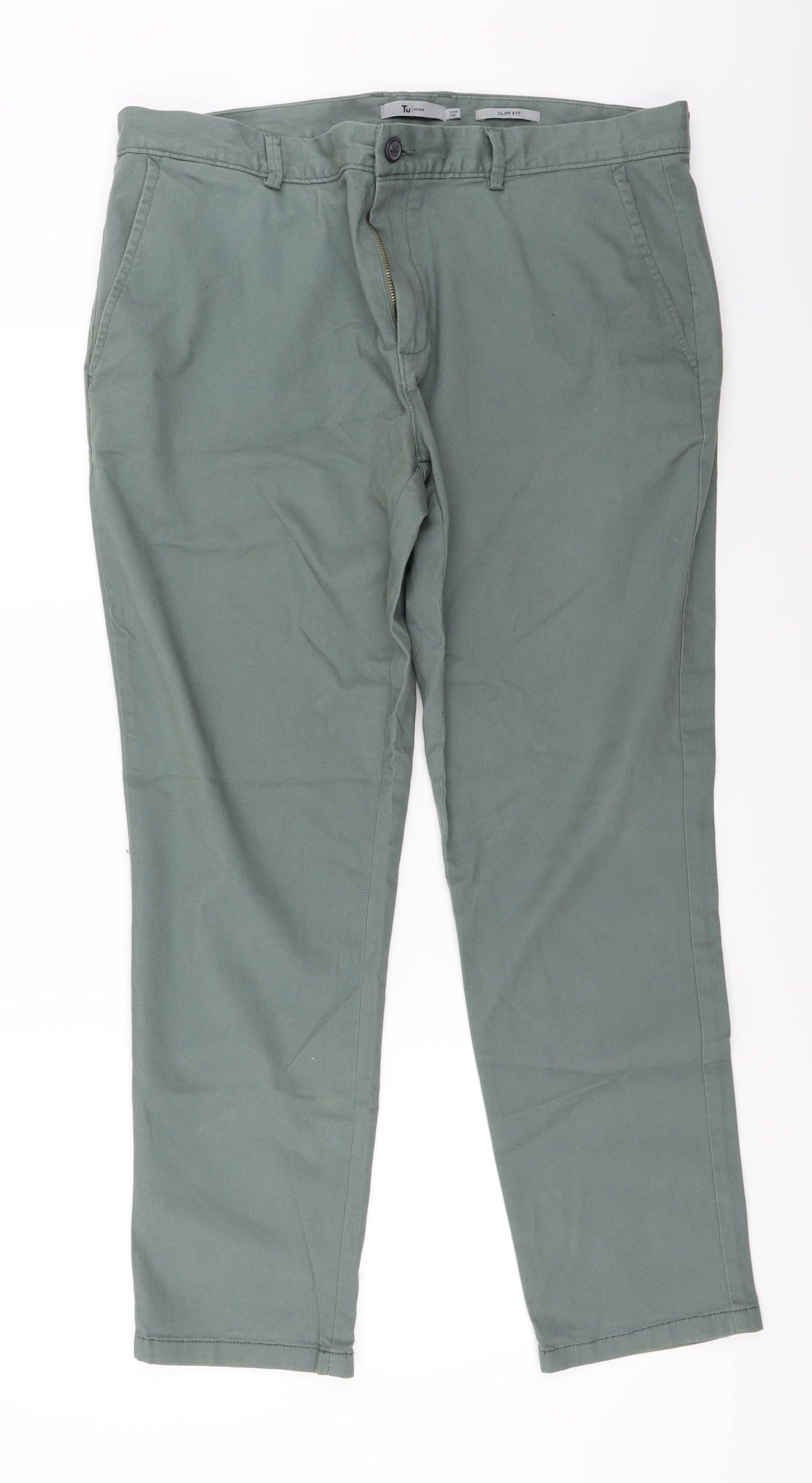 TU Mens Green   Trousers  Size 38 in L30 in