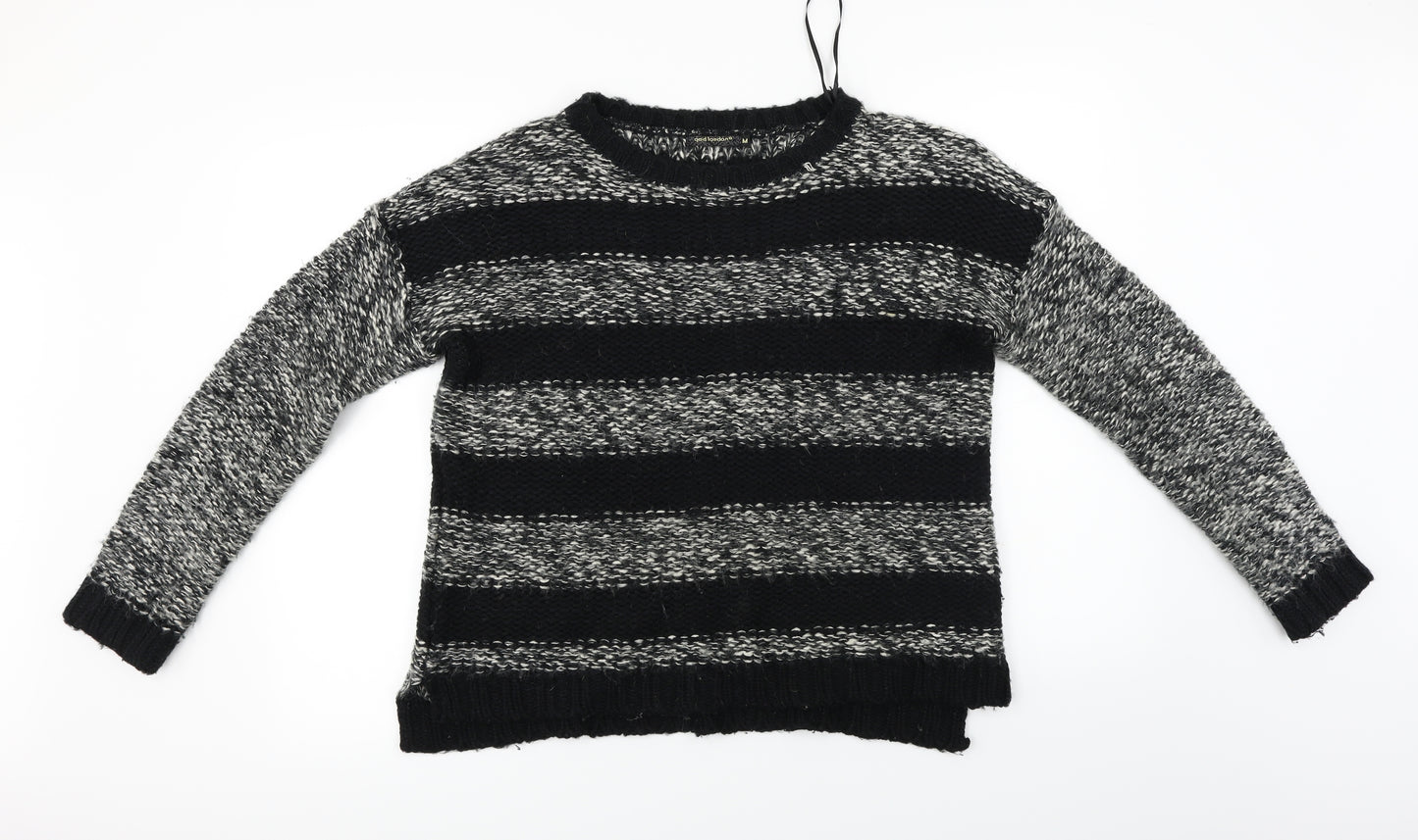 QED London  Womens Grey Striped  Pullover Jumper Size M