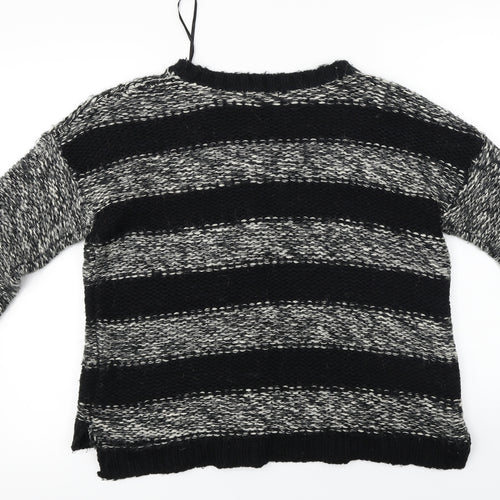 QED London  Womens Grey Striped  Pullover Jumper Size M