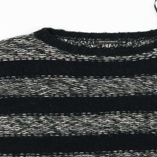 QED London  Womens Grey Striped  Pullover Jumper Size M