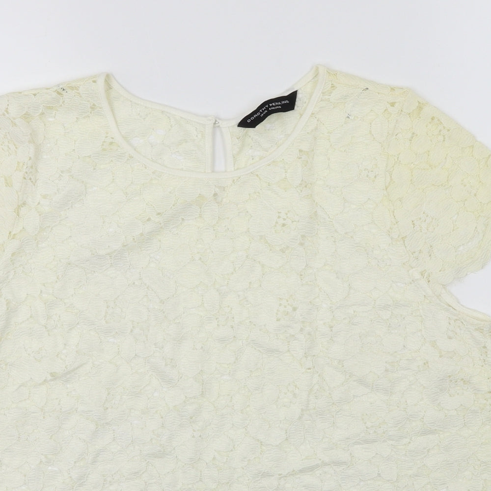Dorothy Perkins  Womens Ivory Floral  Basic Blouse Size 16