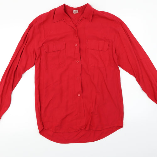 Etam  Womens Red   Basic Button-Up Size 10